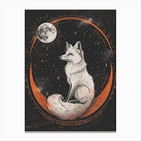 Fox In The Moonlight 1 Canvas Print