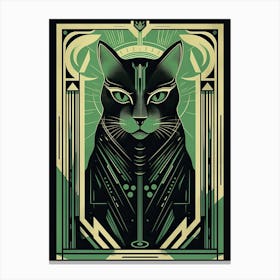 Strenght Cat Tarot Card 3 Canvas Print