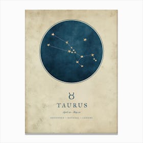Astrology Constellation and Zodiac Sign of Taurus  Canvas Print