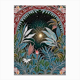 Jungle Night 1 Botanical Art Print 5 Canvas Print