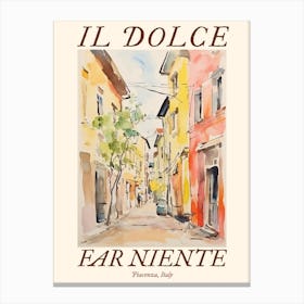 Il Dolce Far Niente Piacenza, Italy Watercolour Streets 2 Poster Canvas Print