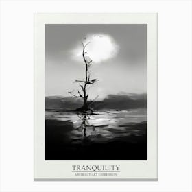 Tranquility Abstract Black And White 7 Poster Canvas Print
