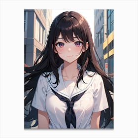 Anime Girl In School Uniform 9 Canvas Print