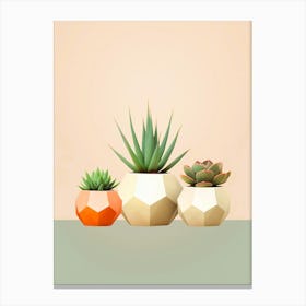 Geometric Succulents Canvas Print