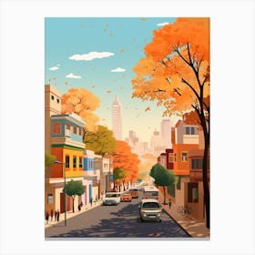 New Delhi In Autumn Fall Travel Art 4 Canvas Print