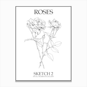 Roses Sketch 2 Poster Canvas Print