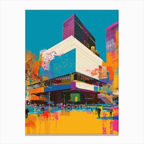 The Museum Of Modern Art New York Colourful Silkscreen Illustration 3 Canvas Print