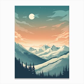Heavenly Mountain   California Nevada, Usa, Ski Resort Illustration 1 Simple Style Canvas Print