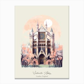 Westminster Abbey   London, England   Cute Botanical Illustration Travel 2 Poster Canvas Print