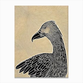 California Condor 2 Linocut Bird Canvas Print
