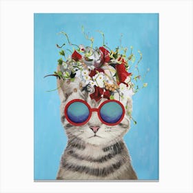 Flower Power Cat Canvas Print