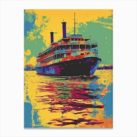 Steamboat Natchez Retro Pop Art 1 Canvas Print