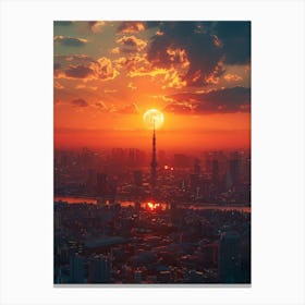 Sunset In Tokyo 7 Canvas Print