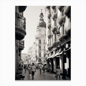 Valencia, Spain, Mediterranean Black And White Photography Analogue 7 Canvas Print