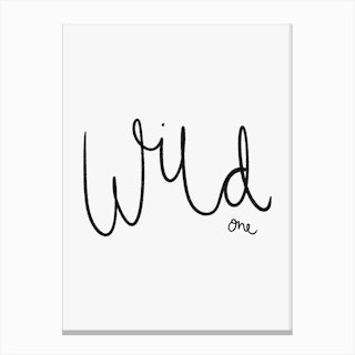 Wild One In Black Grey Canvas Print
