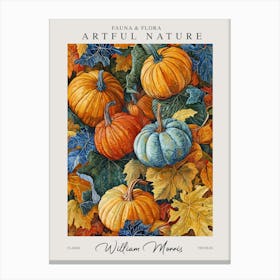 William Morris Pumpkins Decor Autumn Fall Leaves Exhibition Canvas Print