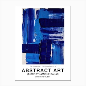 Blue Brush Strokes Abstract 4 Exhibition Poster Canvas Print