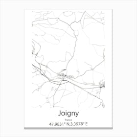 Joigny,France Minimalist Map Canvas Print