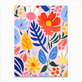 Blooms Of Harmony; Henri Matisse'S Inspired Colorful Flower Market Canvas Print