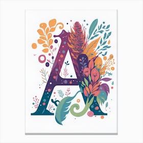 Colorful Letter A Illustration 97 Canvas Print