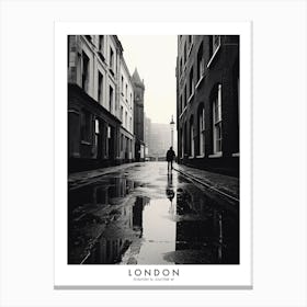 Poster Of London, Black And White Analogue Photograph 1 Canvas Print