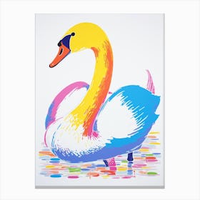 Andy Warhol Style Bird Swan 1 Canvas Print