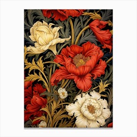 Red And White Flowers 1 Canvas Print