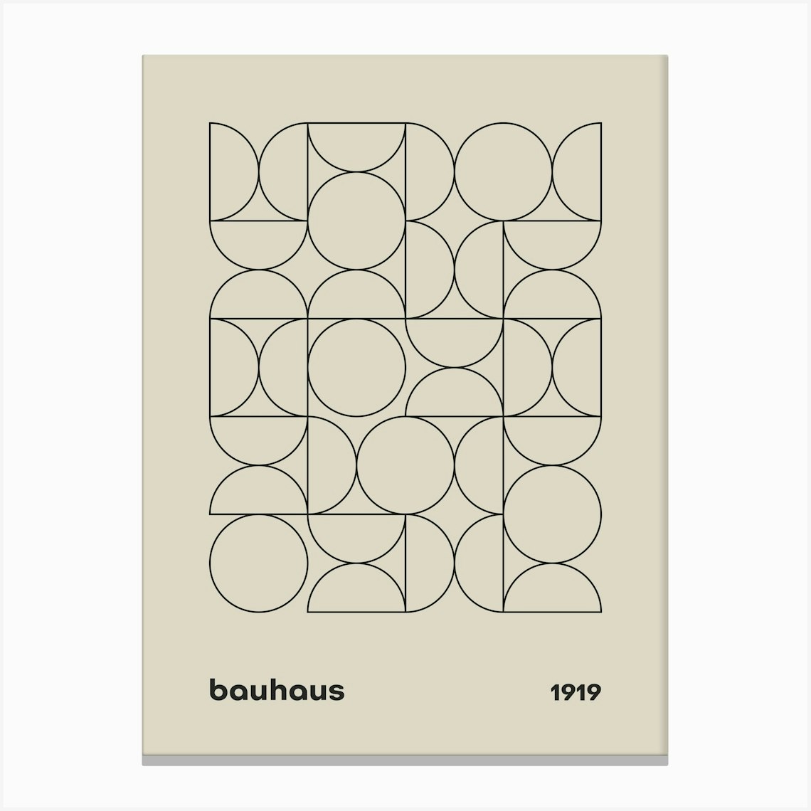 Bauhaus Poster Kitchen Print Mid Century Modern Wall Art Exhibition Poster Geometric Artwork Minimalist Decor Gift Canvas Print by Jaffa Orange