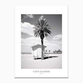 Poster Of Forte Dei Marmi, Italy, Black And White Photo 1 Canvas Print