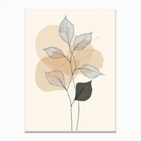 Line Drawing Of A Leaf 16 Canvas Print