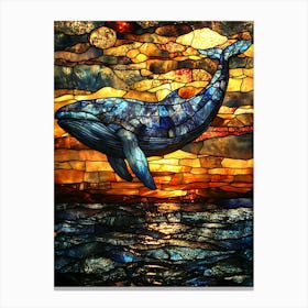 Stunning Stained Glass Whale 6 Leinwandbild