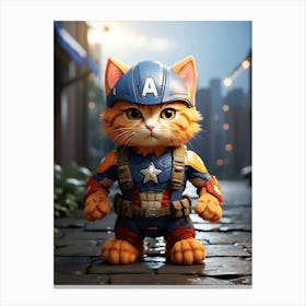 Captain America Cat Canvas Print