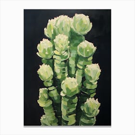 Modern Abstract Cactus Painting Cylindropuntia Kleiniae Cactus 2 Canvas Print