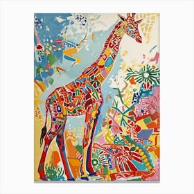 Giraffe Geometric Pattern 3 Canvas Print