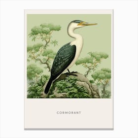 Ohara Koson Inspired Bird Painting Cormorant 3 Poster Canvas Print