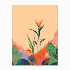 Boho Plant Painting Bird Of Paradise 6 Canvas Print