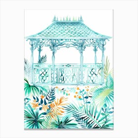 Gazebo In The Garden Canvas Print