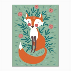 Fox In The Woods Canvas Print