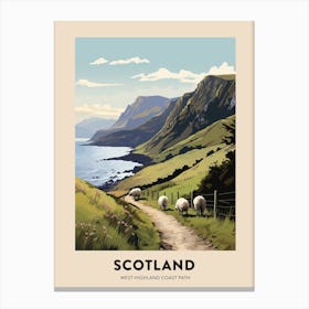 West Highland Coast Path Scotland 2 Vintage Hiking Travel Poster Canvas Print