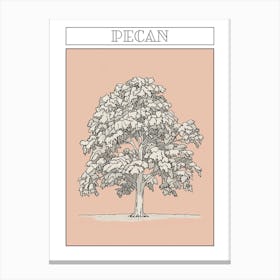 Pecan Tree Minimalistic Drawing 2 Poster Canvas Print