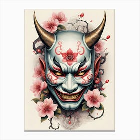 Floral Irezumi The Traditional Japanese Tattoo Hannya Mask (24) Canvas Print