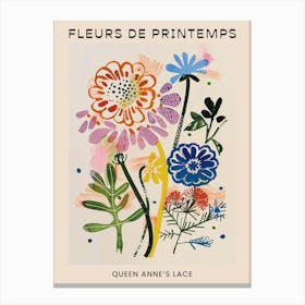 Spring Floral French Poster  Queen Annes Lace 3 Canvas Print