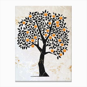 Orange Tree Simple Geometric Nature Stencil 1 Canvas Print