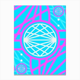 Geometric Glyph in White and Bubblegum Pink and Candy Blue n.0039 Canvas Print