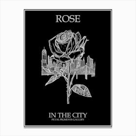 Rose In The City Line Drawing 1 Poster Inverted Canvas Print