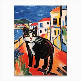 Painting Of A Cat In Lagos Portugal 2 Canvas Print