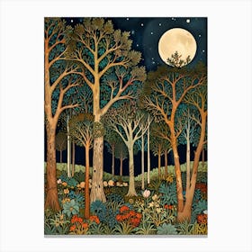 William Morris Forest At Night 15 Canvas Print