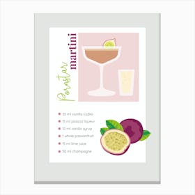 Passionfruit Martini Recipe Canvas Print