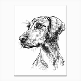 Hound Dog Line Sketch Canvas Print