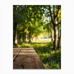 Picnic Table In The Park Canvas Print